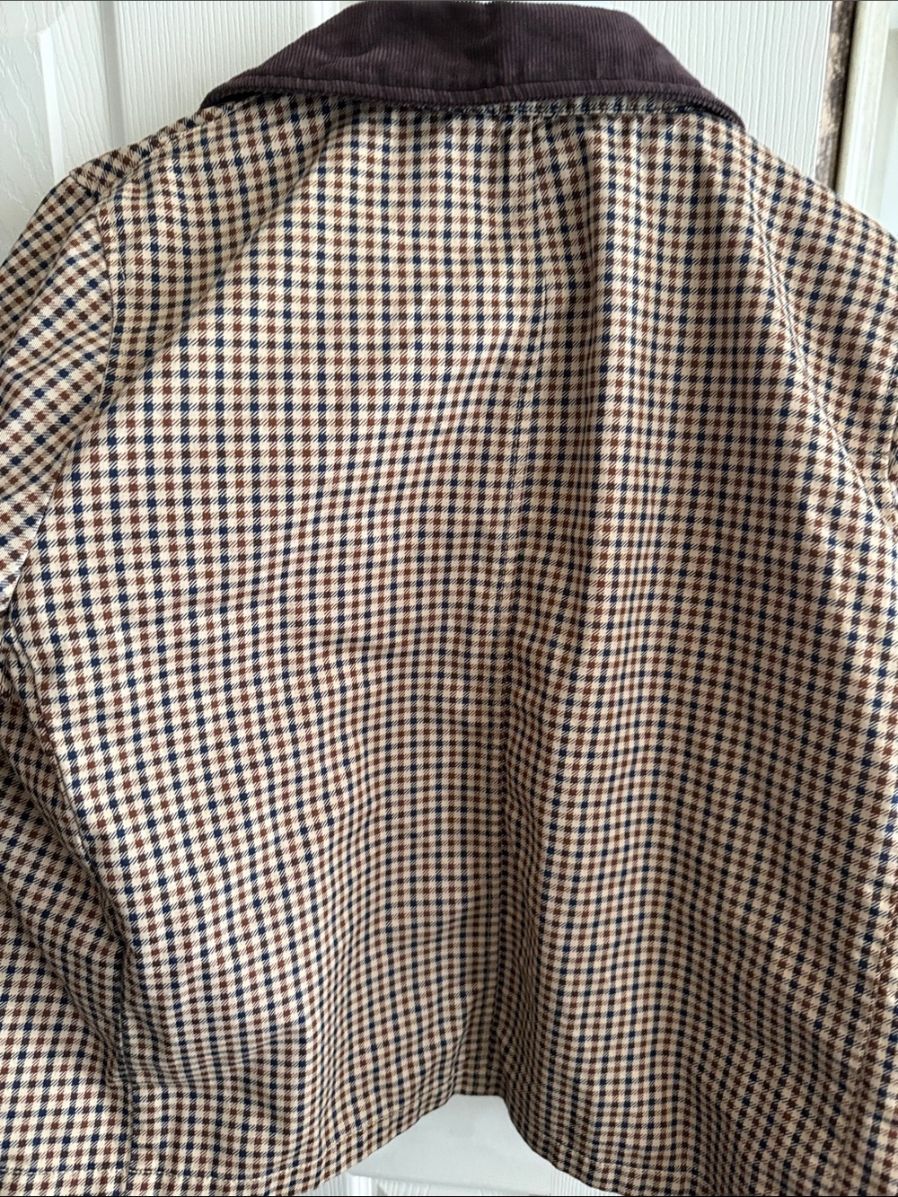 J. Crew Brown and Navy Gingham Utility Jacket - Picture 6 of 7